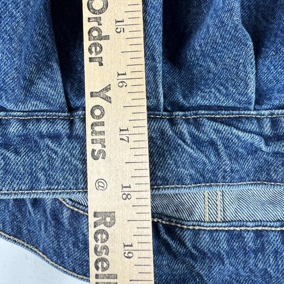 Levi's Made & Crafted Jean Jacket Women Medium Big E Blue Pleated Back Trucker - Picture 14 of 16